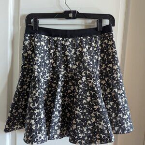 Robert Rodriguez Skirt 6 flare floral black white